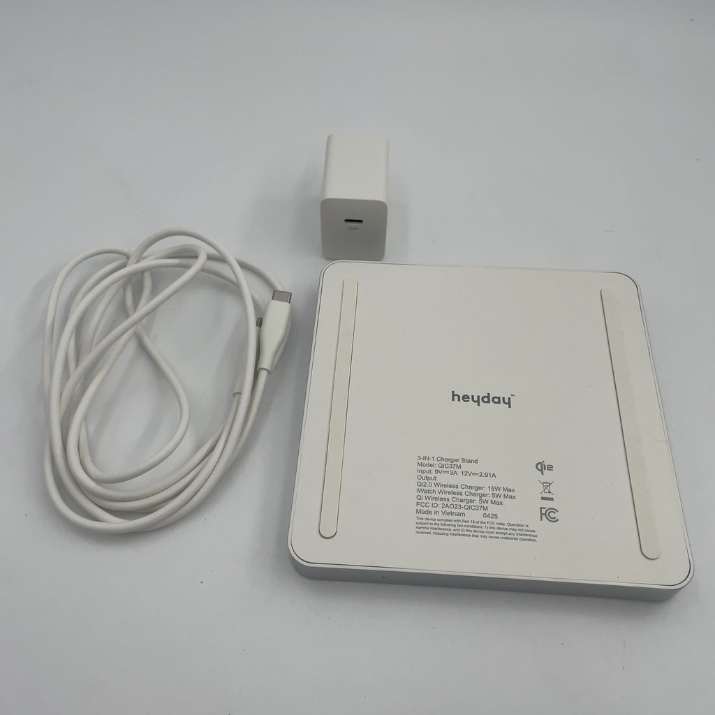 3 in 1 Charger for iPhone Watch and AirPods - heyday White