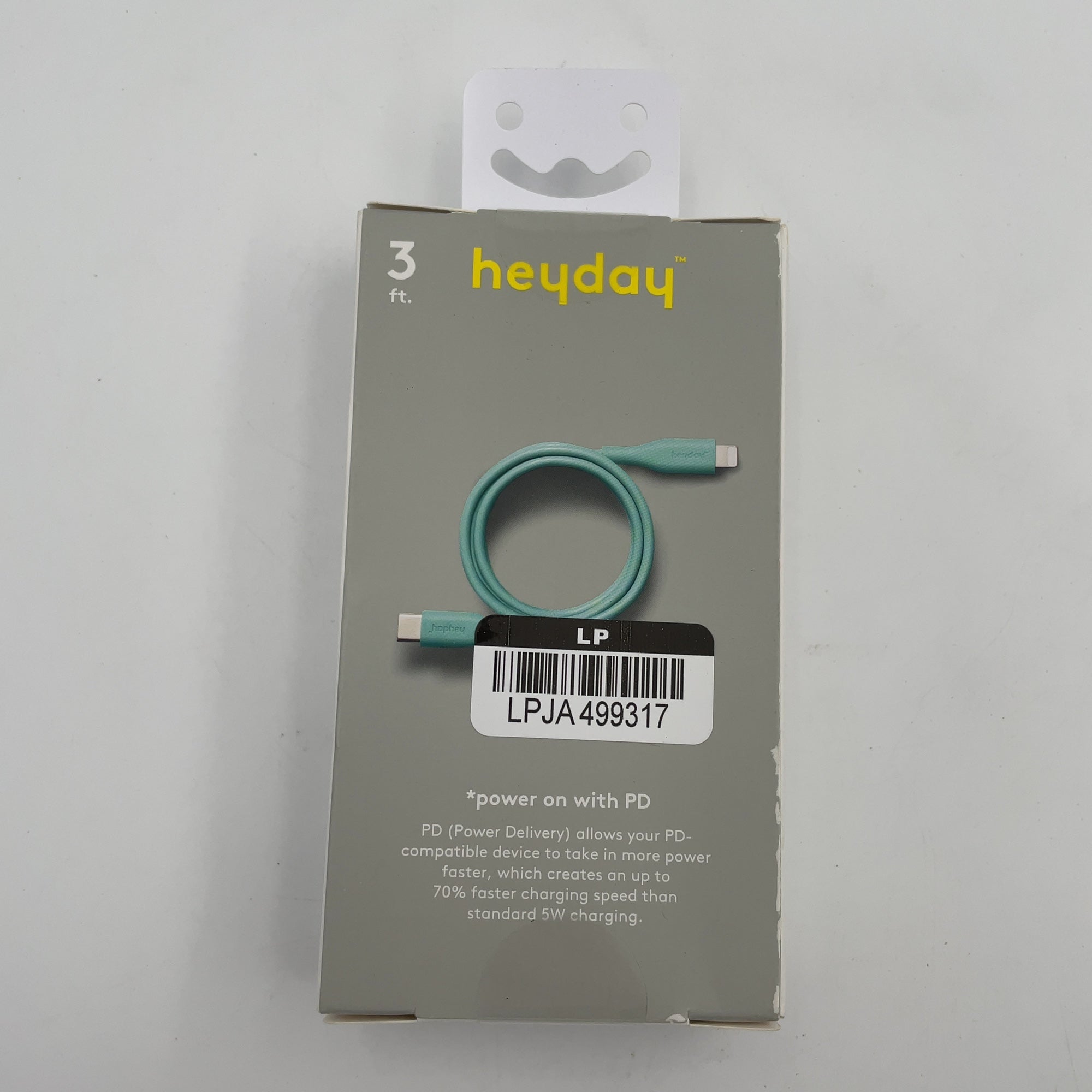 3' Usb-C To Usb-C Cable - Heyday White: Male-To-Male Connection, Usb Type-C Cables, 0.1 Lb