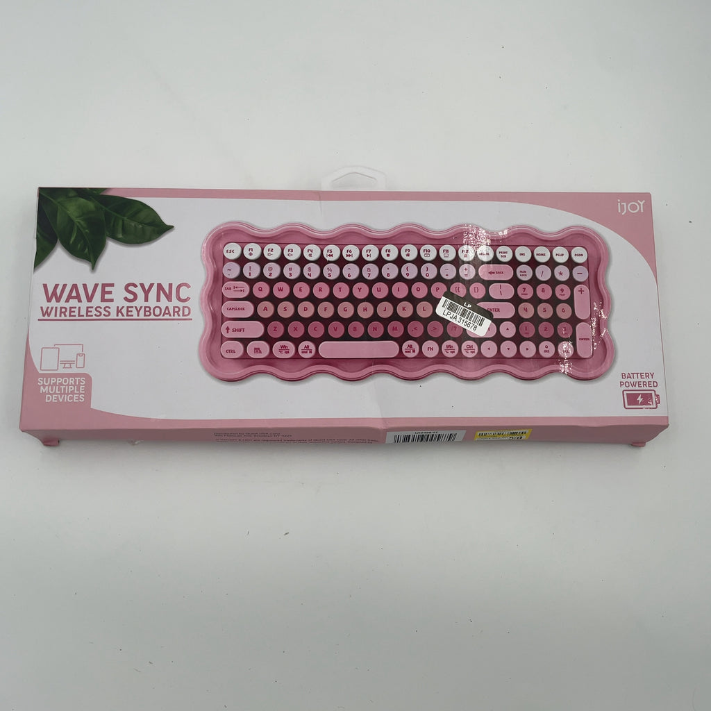 Ijoy Wireless Wavy Keyboard - Pink: Slim Design, Abs Material, Computer Accessories
