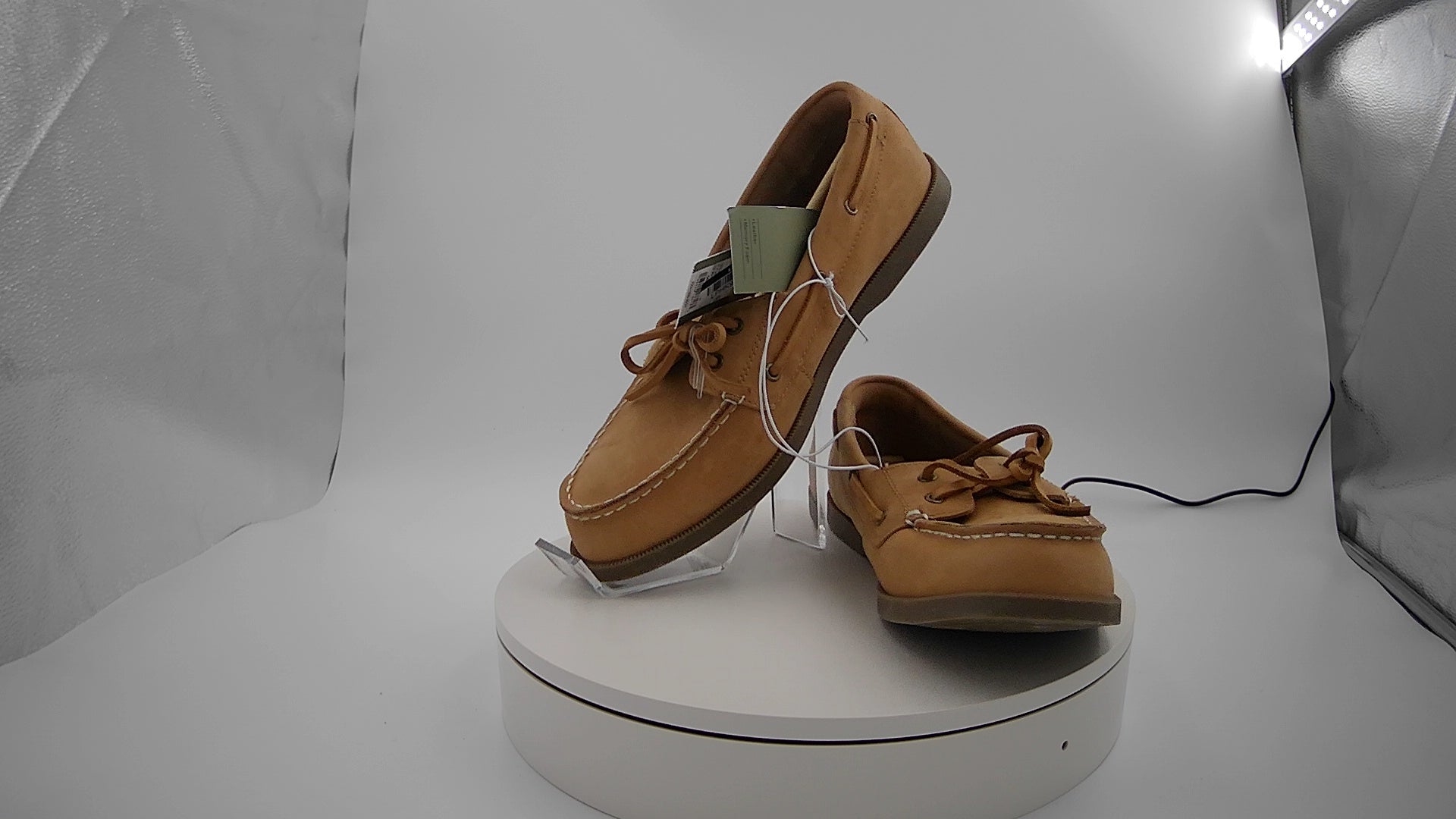 Men's Bennett Genuine Leather Loafers with Memory Foam Insole - Goodfellow & Co Cognac 9.5: Pull-On, Flexible Outsole