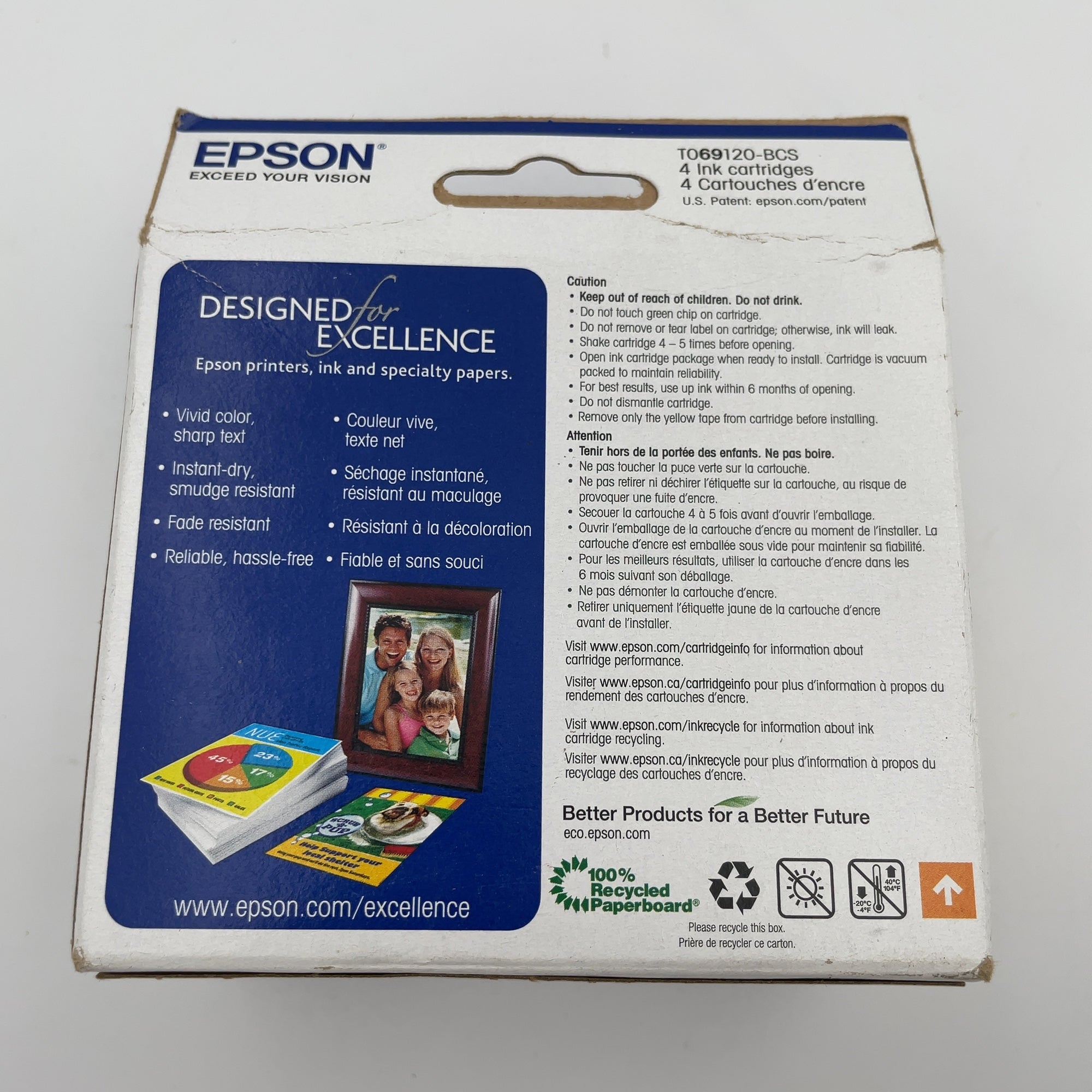 Epson 69 4Pk Combo Ink Cartridges - Black/Cyan/Magenta/Yellow (T069120Bcs): Epson Printer Ink Series, Standard Yield (Please Be Advised That Sets May Be Missing Pieces Or Otherwise Incomplete.)
