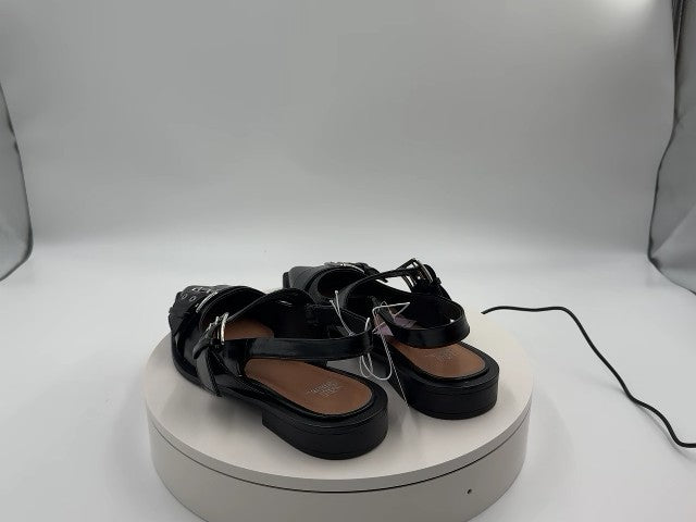 Women's Peyton Double Buckle Slingback Flats with Memory Foam Insole - Wild Fable Black 7: Medium Width, Block Heel, Closed Almond Toe