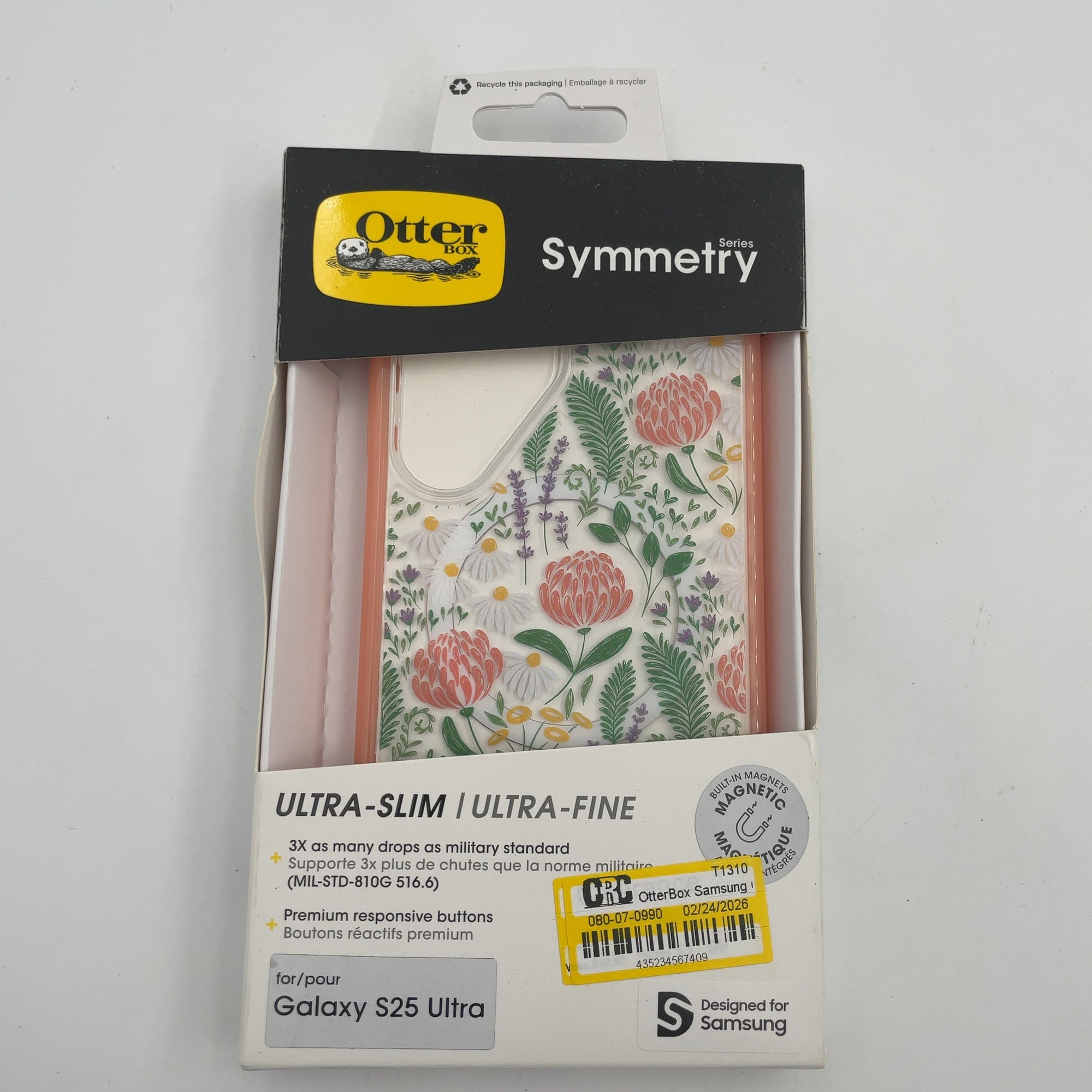 Otterbox Samsung Galaxy S25 Ultra Symmetry Series Case With Magnets - Peachy Bloom: Solid Plastic Protection For Electronics