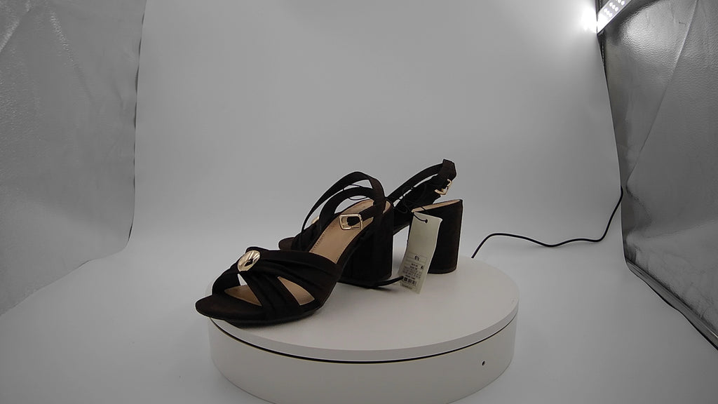 Women’s Bibi Strappy Peep Toe Heels – A New Day Brown 6.5