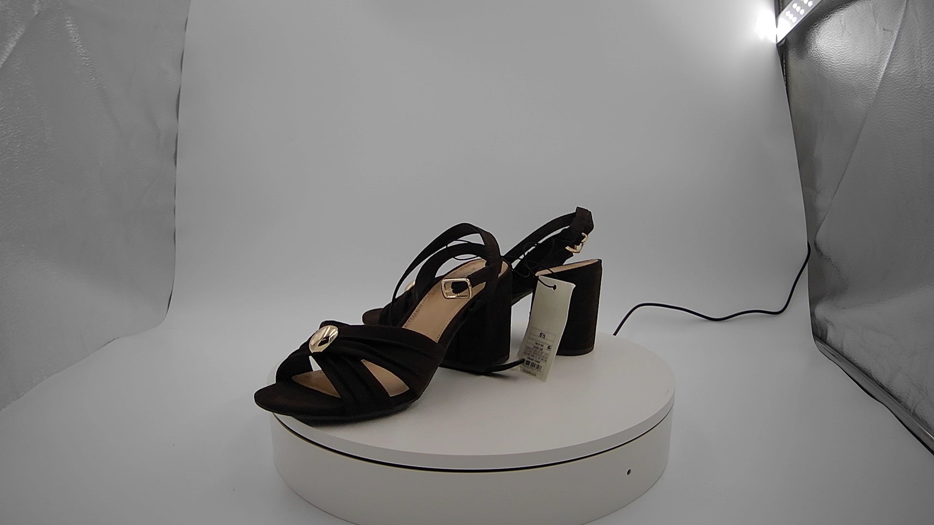 Women’s Bibi Strappy Peep Toe Heels – A New Day Brown 6.5