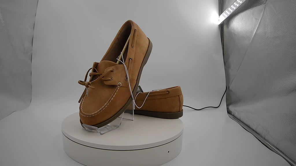 Men's Bennett Genuine Leather Loafers with Memory Foam Insole - Goodfellow & Co Cognac 11.5: Pull-On, Flexible Outsole
