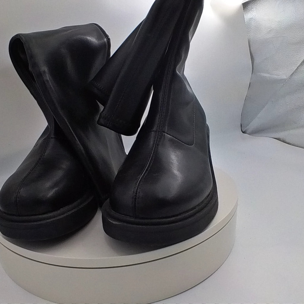 Women's Danika Stretch Tall Combat Boots With Memory Foam Insole - Wild Fable Black 8.5 - Like New U001