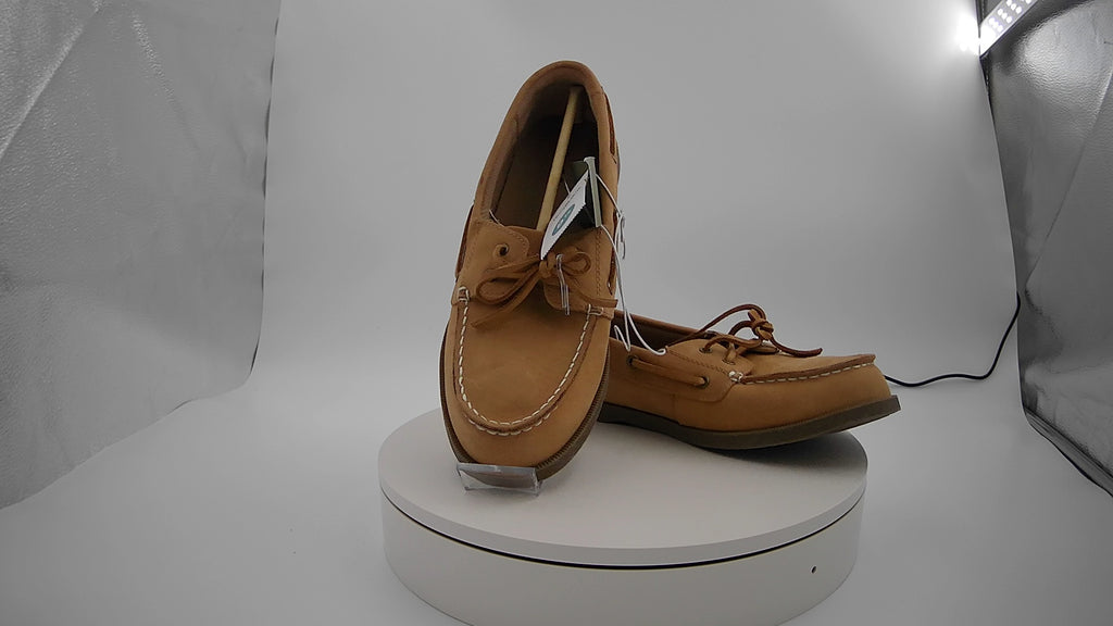 Men's Bennett Genuine Leather Loafers with Memory Foam Insole - Goodfellow & Co Cognac 9.5: Pull-On, Flexible Outsole