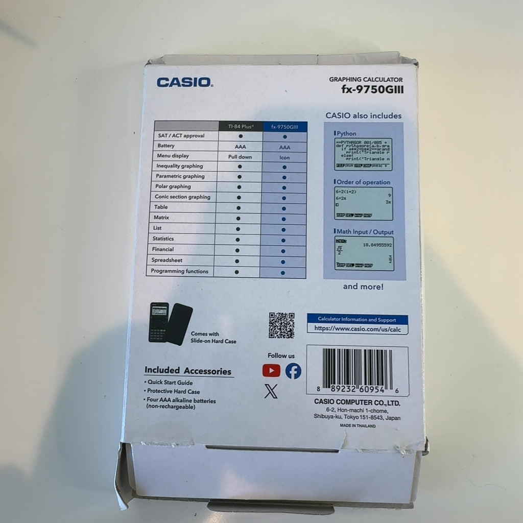 Casio Fx-9750Giii Graphing Calculator - Black: 60Kb Data Storage Capacity