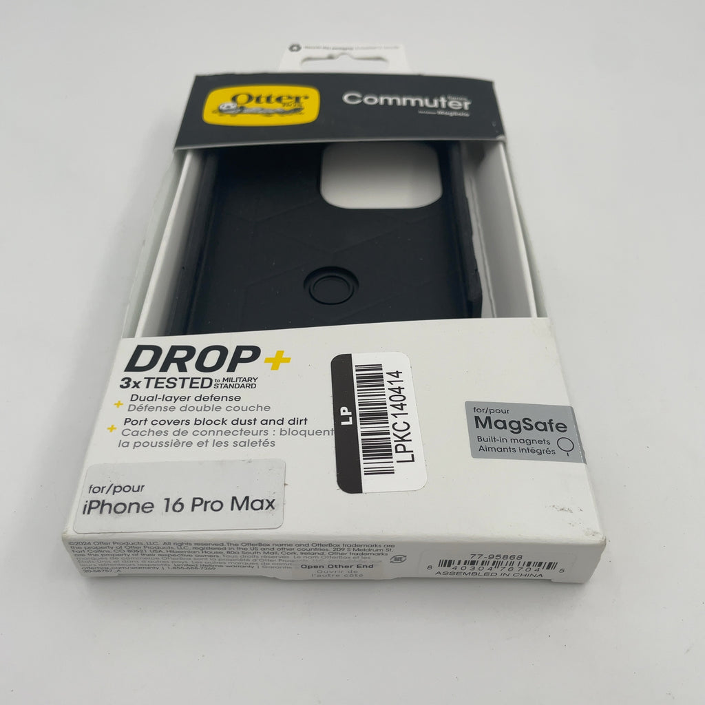 Otterbox Iphone 16 Pro Max Commuter Series Case With Magsafe - Black: Plastic, Solid Pattern