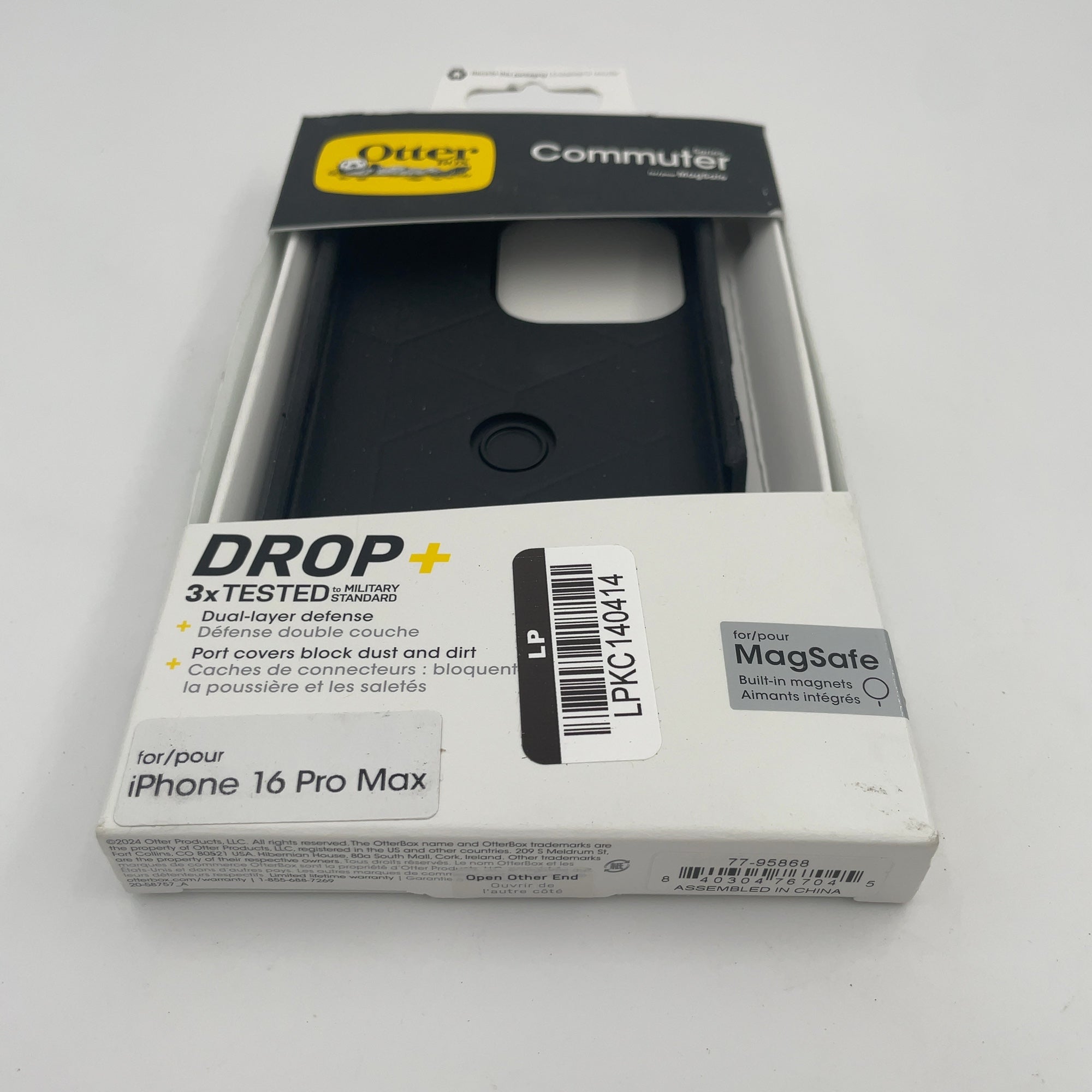 Otterbox Iphone 16 Pro Max Commuter Series Case With Magsafe - Black: Plastic, Solid Pattern