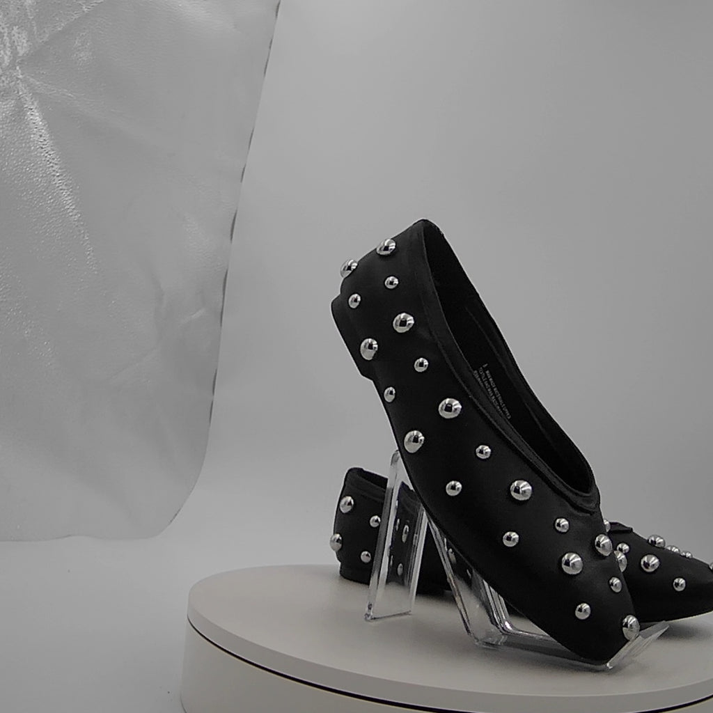Women’s Sammie Studded Ballet Flats With Memory Foam Insole – A New Day Black 8