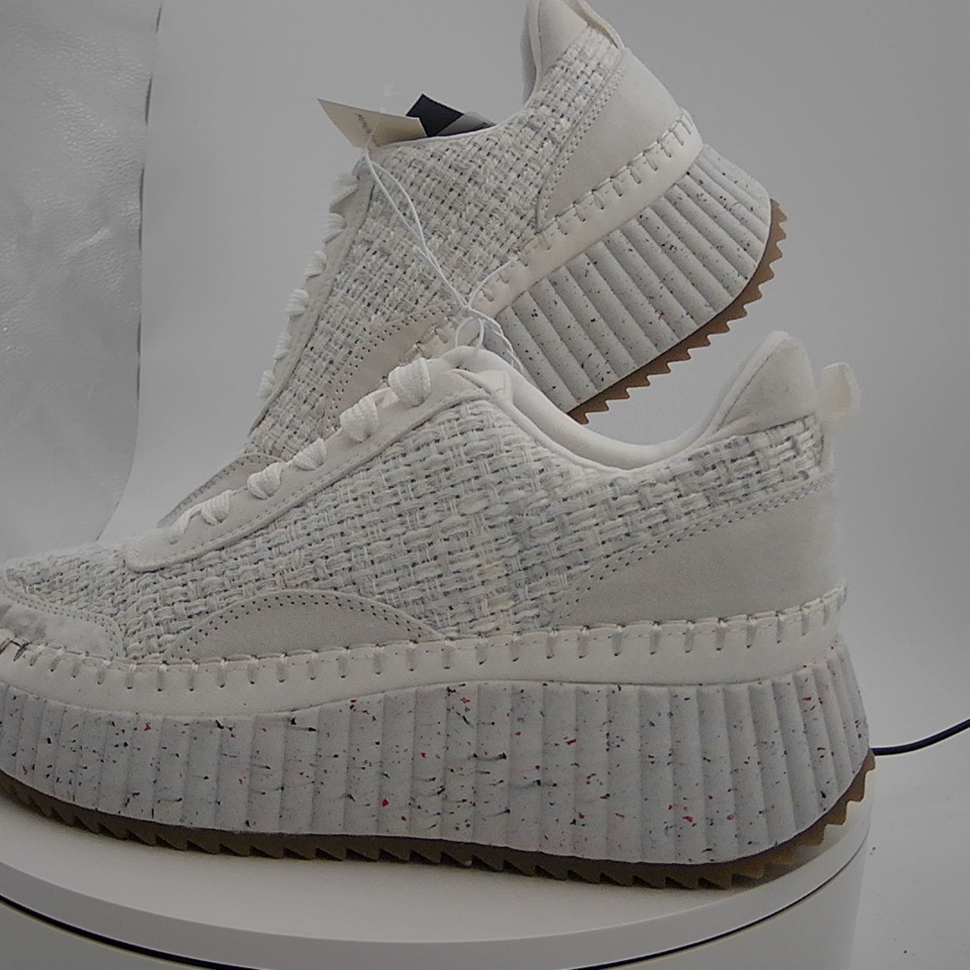 Women's Persephone Sneakers With Memory Foam Insole - Universal Thread White 7: Lace Up, Low Top, Textured Outsole