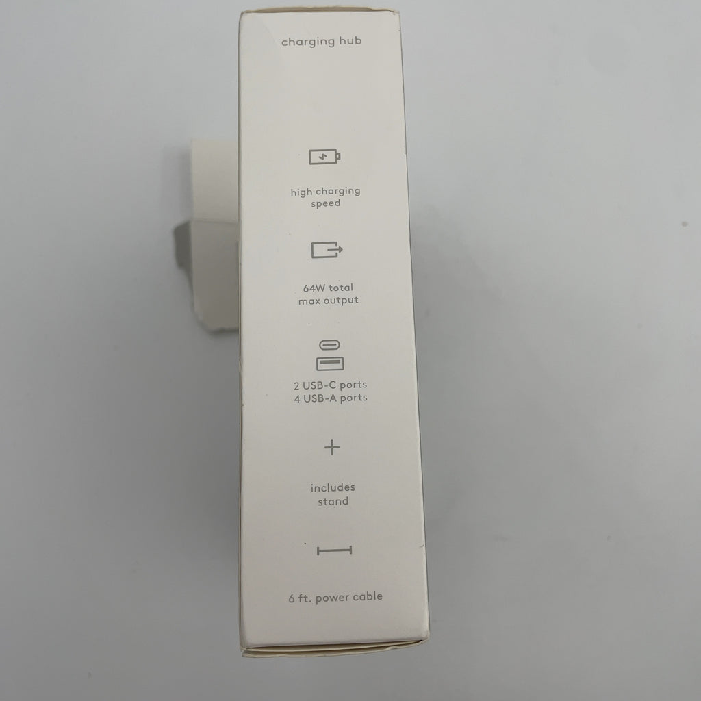 6-Port Charging Hub Vertical 2C + 4A - Heyday Black Saffiano: Usb Tower Charger