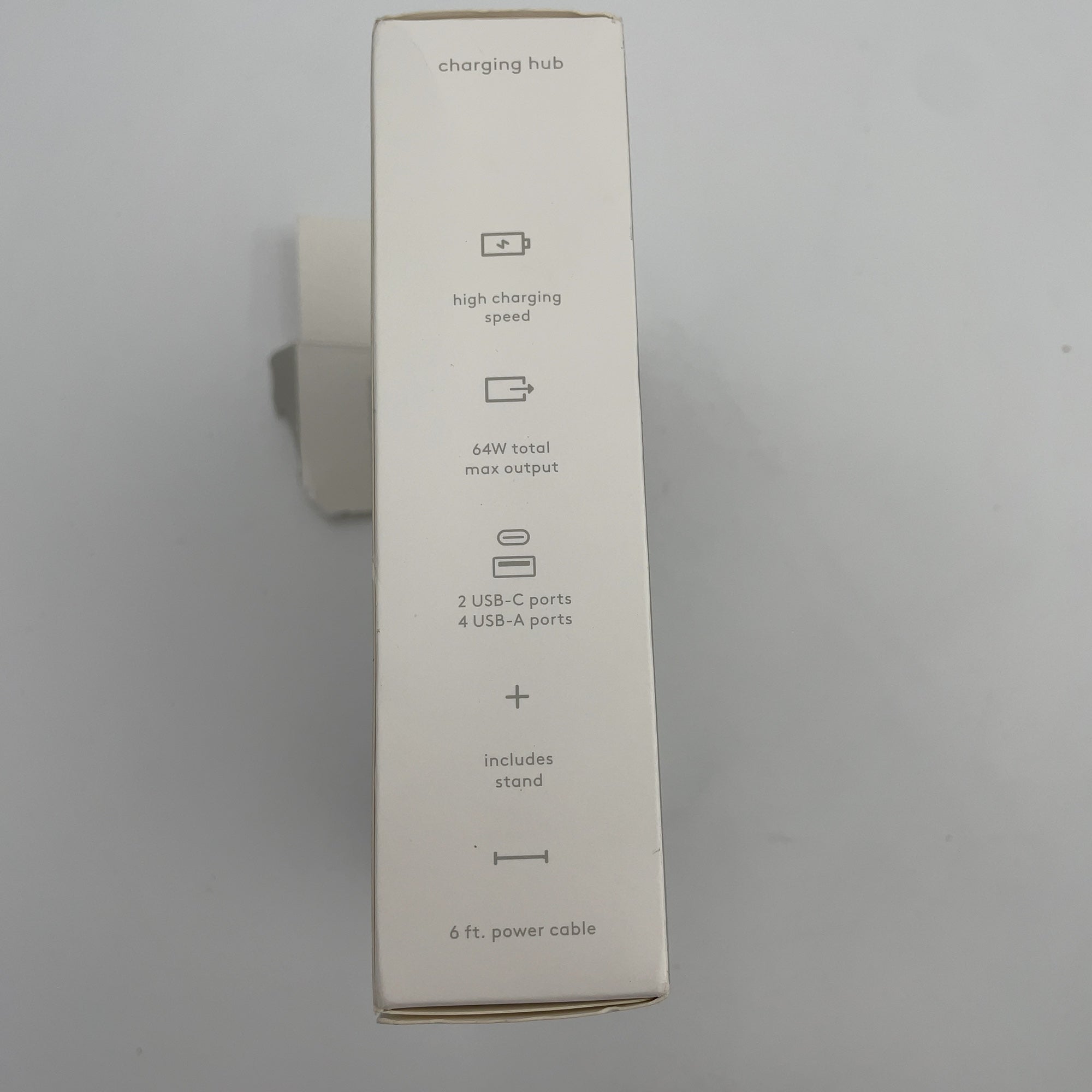 6-Port Charging Hub Vertical 2C + 4A - Heyday Black Saffiano: Usb Tower Charger