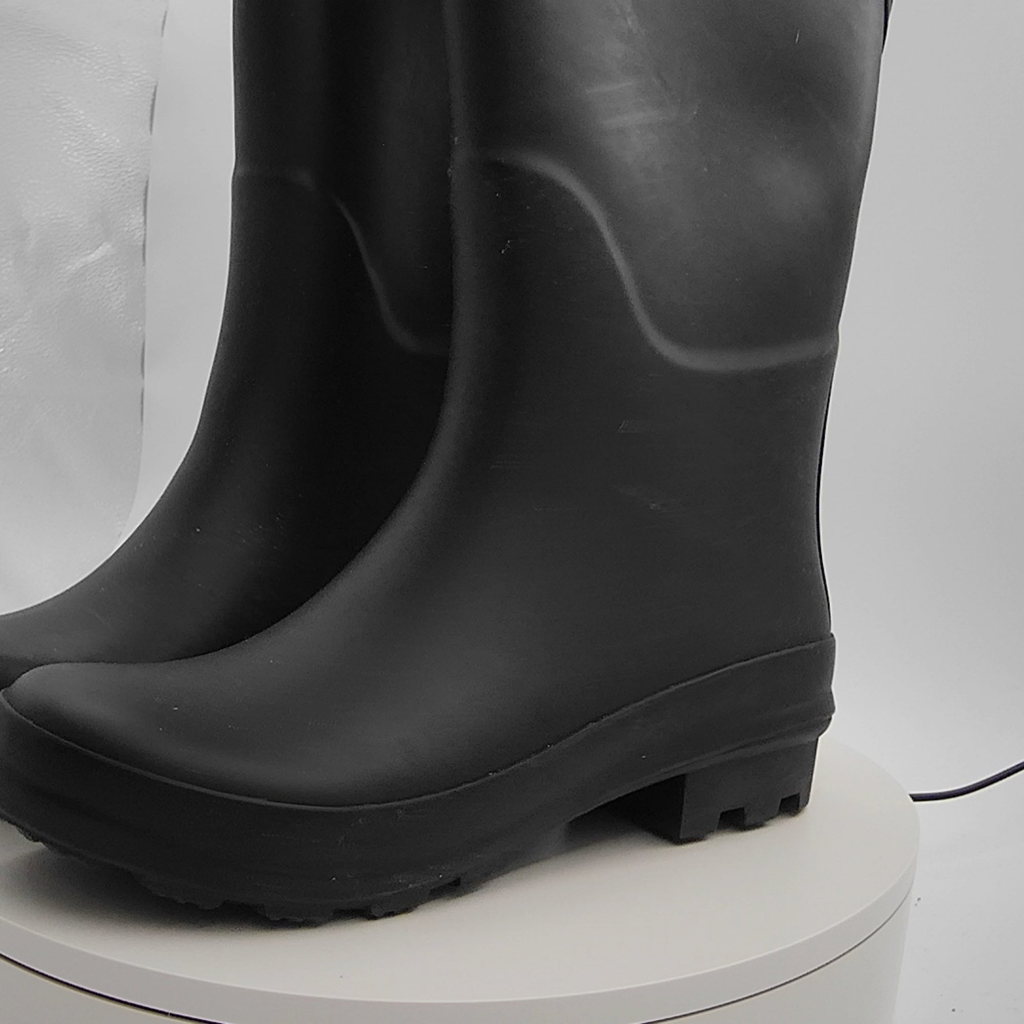 Women's River Tall Rain Boots - A New Day Black 6: Waterproof Knee-High, Adjustable Buckle, Non-Marking Outsole