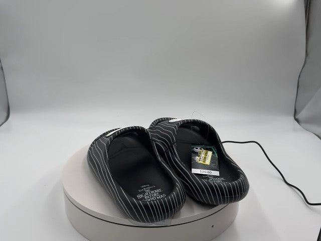 Men's Jack Skellington Nightmare Before Christmas Slides - Black 7: Disney Licensed, Open Toe, Slip On, Textured Outsole