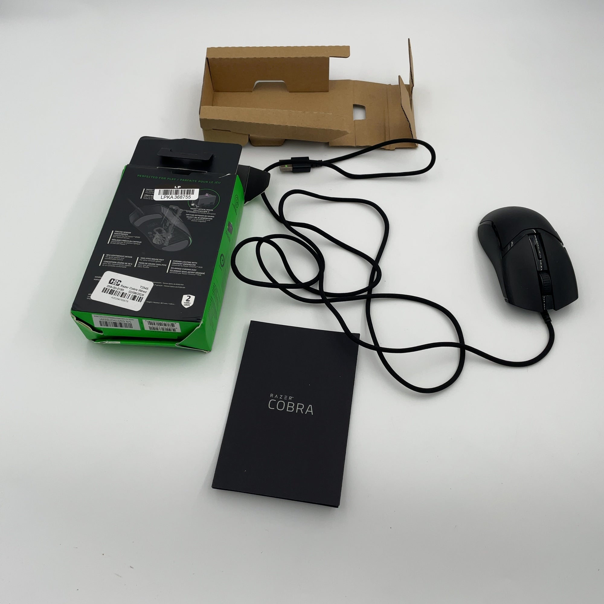 Razer Cobra Wired Gaming Mouse with Chroma RGB Lighting and 58g Lightweight Design - Black