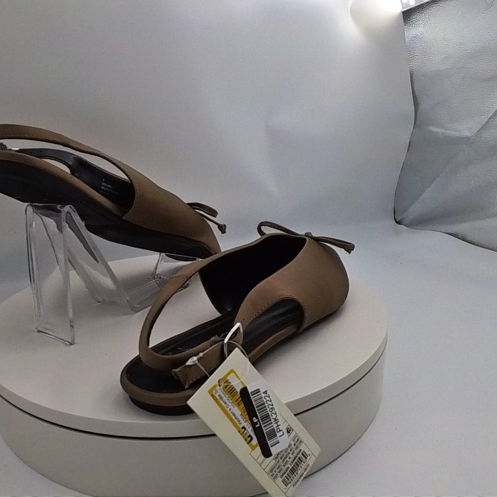 Women’s Camille Satin Slingback Bow Flats - A New Day Taupe 8 - Used Fair U004