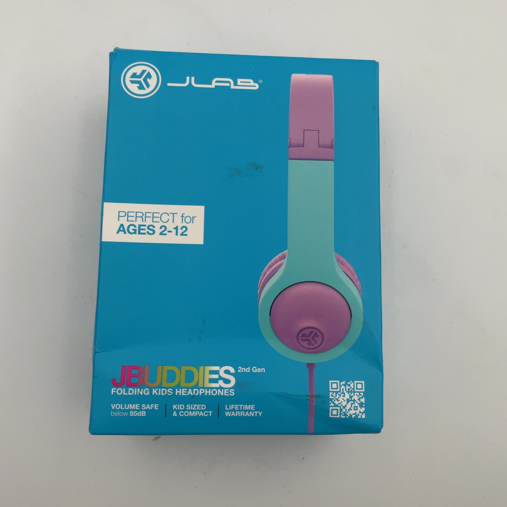 Jlab Jbuddies Folding Gen 2 Kids Headphones - Purple/Teal: Wired On-Ear With 3.5Mm Jack