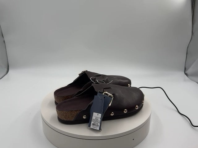 Women's Lee Clog Mule Flat - Universal Thread Brown 6: Slip-On, Non-Marking Sole, Textured Outsole