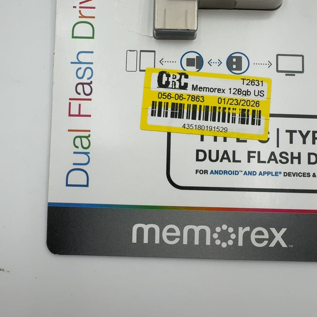 Memorex 128Gb Usb 3.2 Type-C Otg Flash Drive: Usb Memory Stick - Black