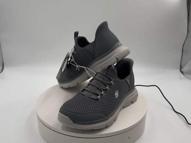 S Sport By Skechers Men's Moralis Step In Elastic Sneakers - Gray 7: Slip-On, Cushioned Insole, Flexible EVA Outsole