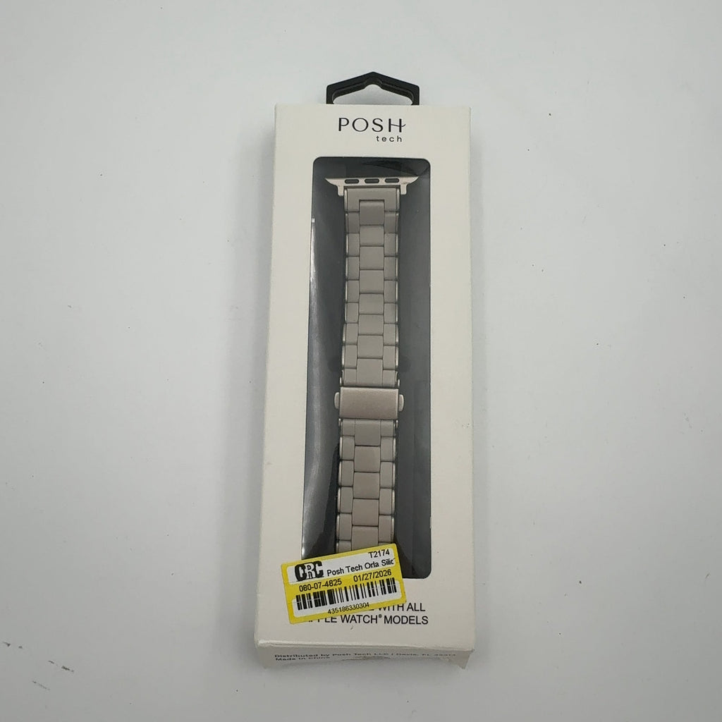 Posh Tech Orla Silicone Steel Band For Apple Watch - Beige