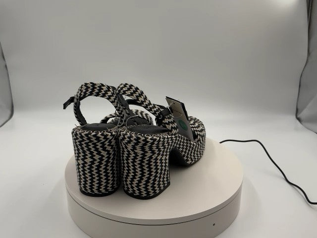 Women's Madeline Woven Platform Sandal Heels with Memory Foam Insole - Universal Thread Black 8.5: Ankle Strap, Block Heel