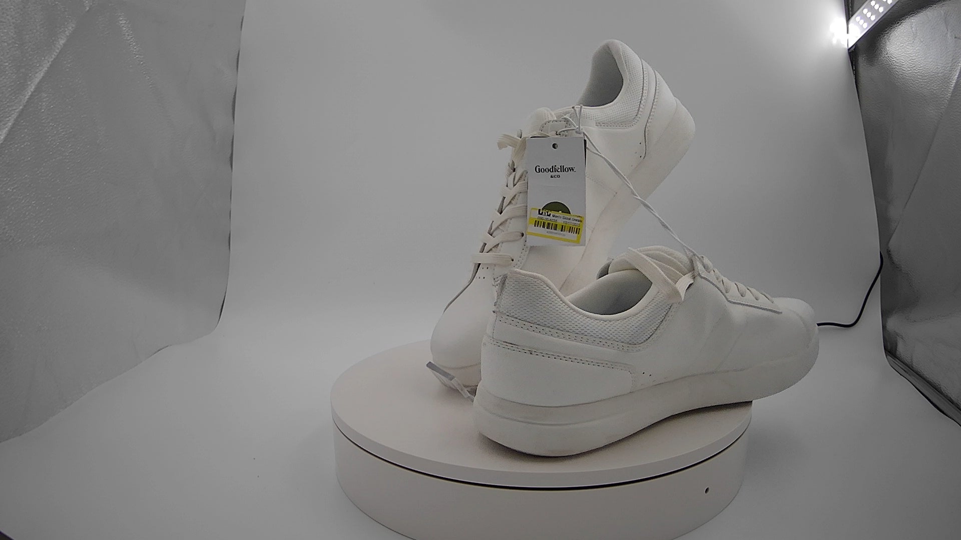 Men's Scout Sneakers - Goodfellow & Co White 13: Lace-Up, Cushioned Footbed, Mesh Construction