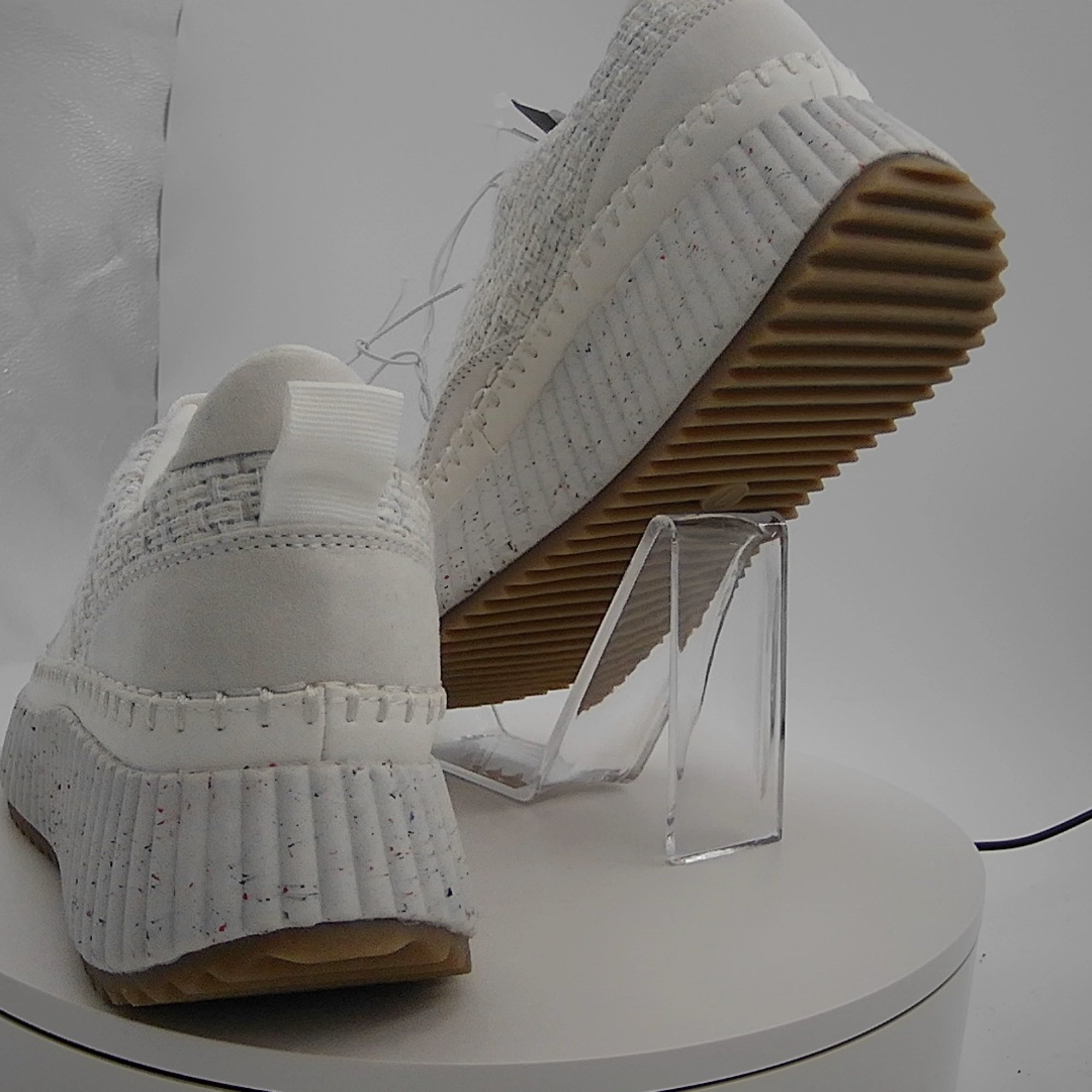 Women's Persephone Sneakers With Memory Foam Insole - Universal Thread White 7: Lace Up, Low Top, Textured Outsole