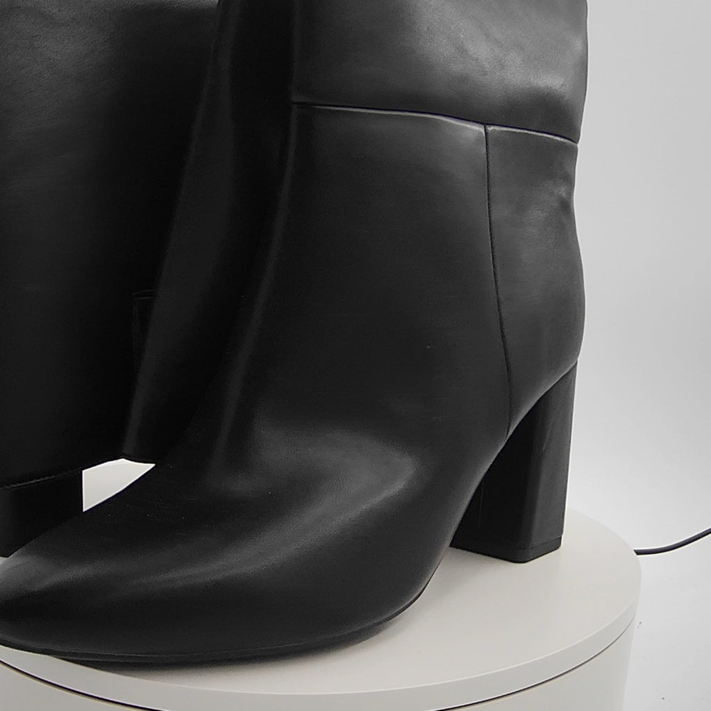 Women’s Evangeline Under Knee Heeled Boots With Memory Foam Insole - A New Day Black 11