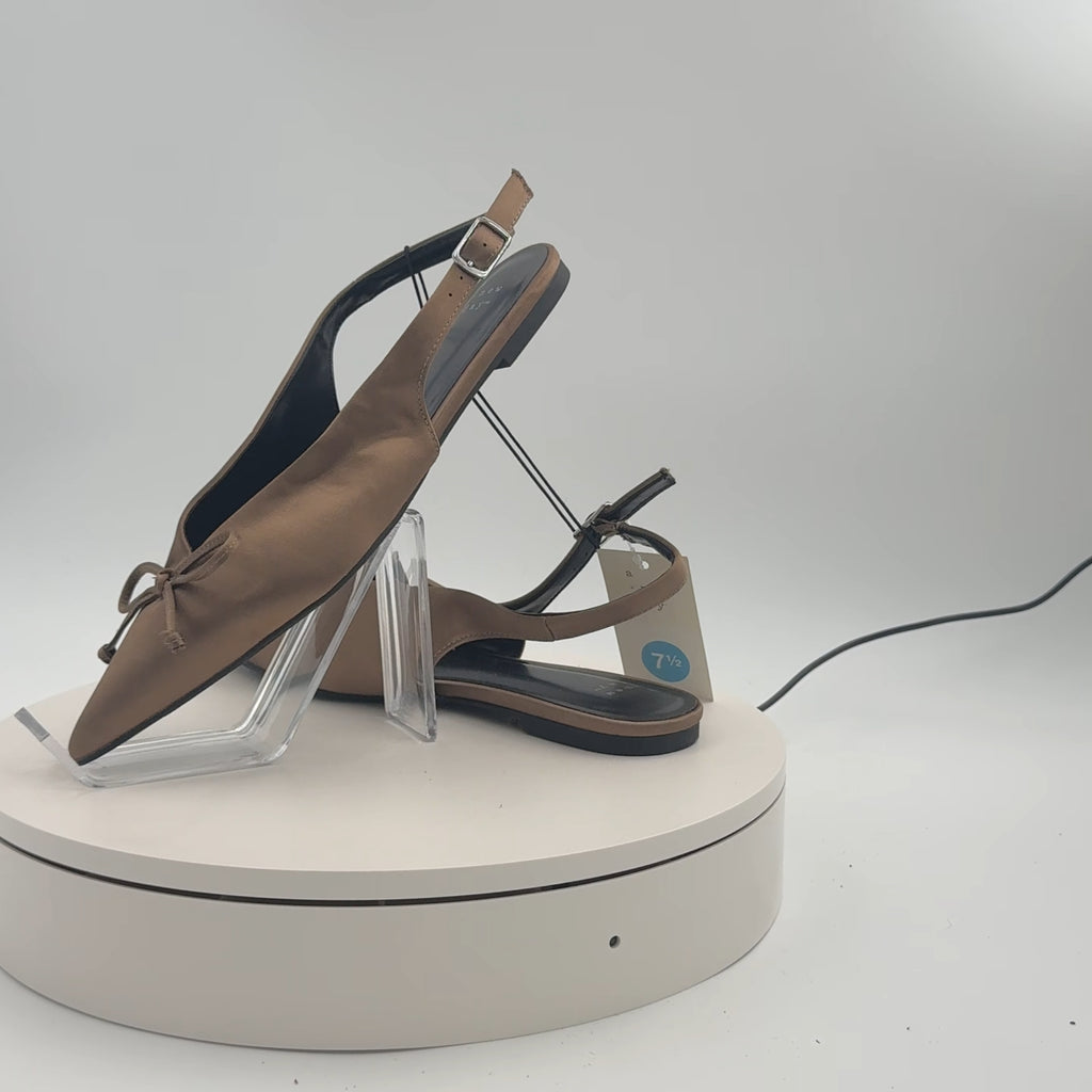 Women’s Camille Satin Slingback Bow Flats - A New Day Taupe 7.5
