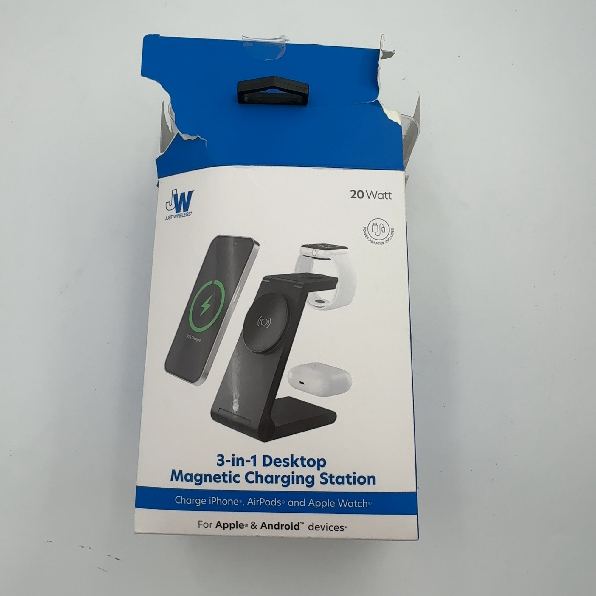 Just Wireless 3-In-1 Magnetic Wireless Charger - Black: Usb-C, Magsafe Compatible