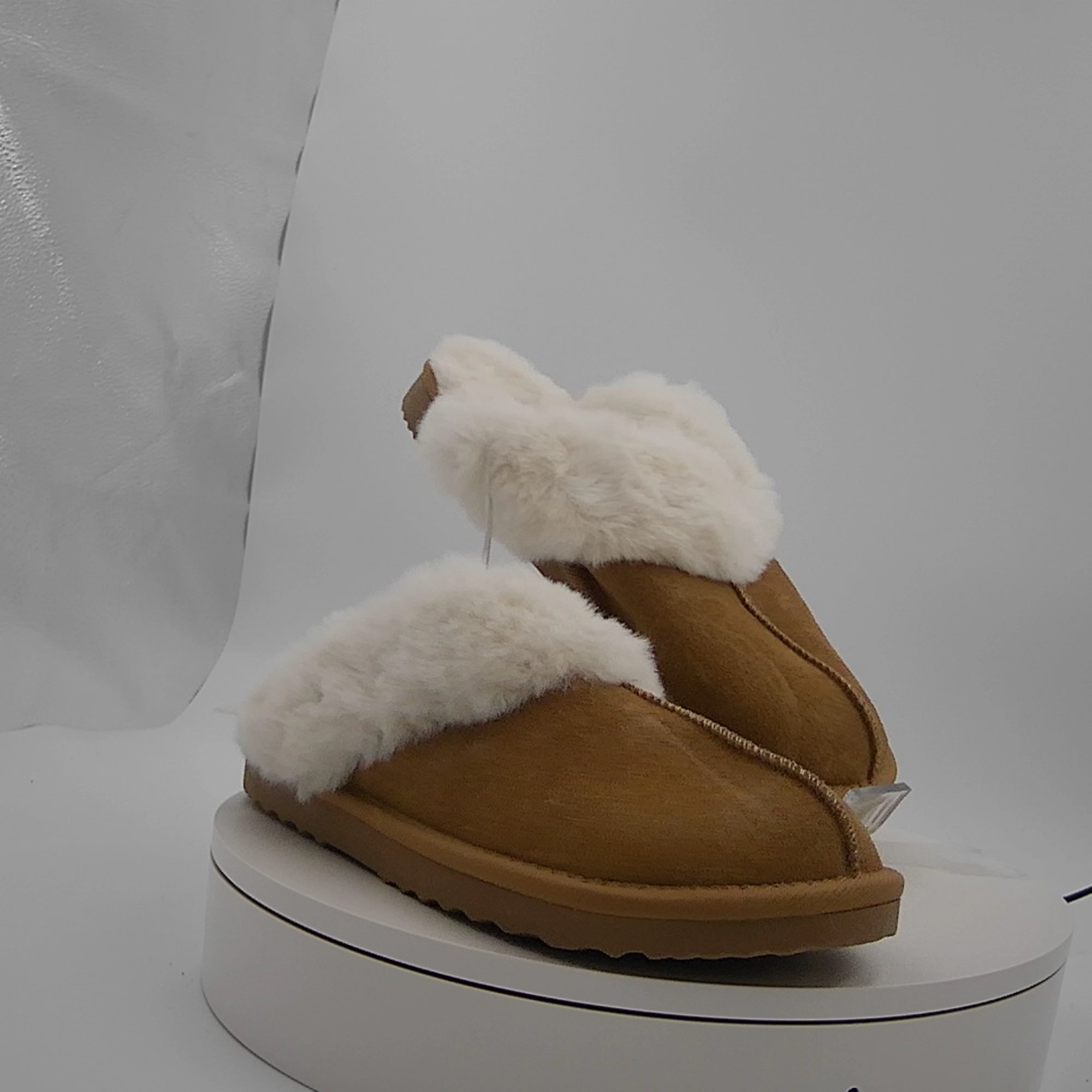 Women's Sylvia Genuine Suede Scuff Slippers - Auden Brown 8