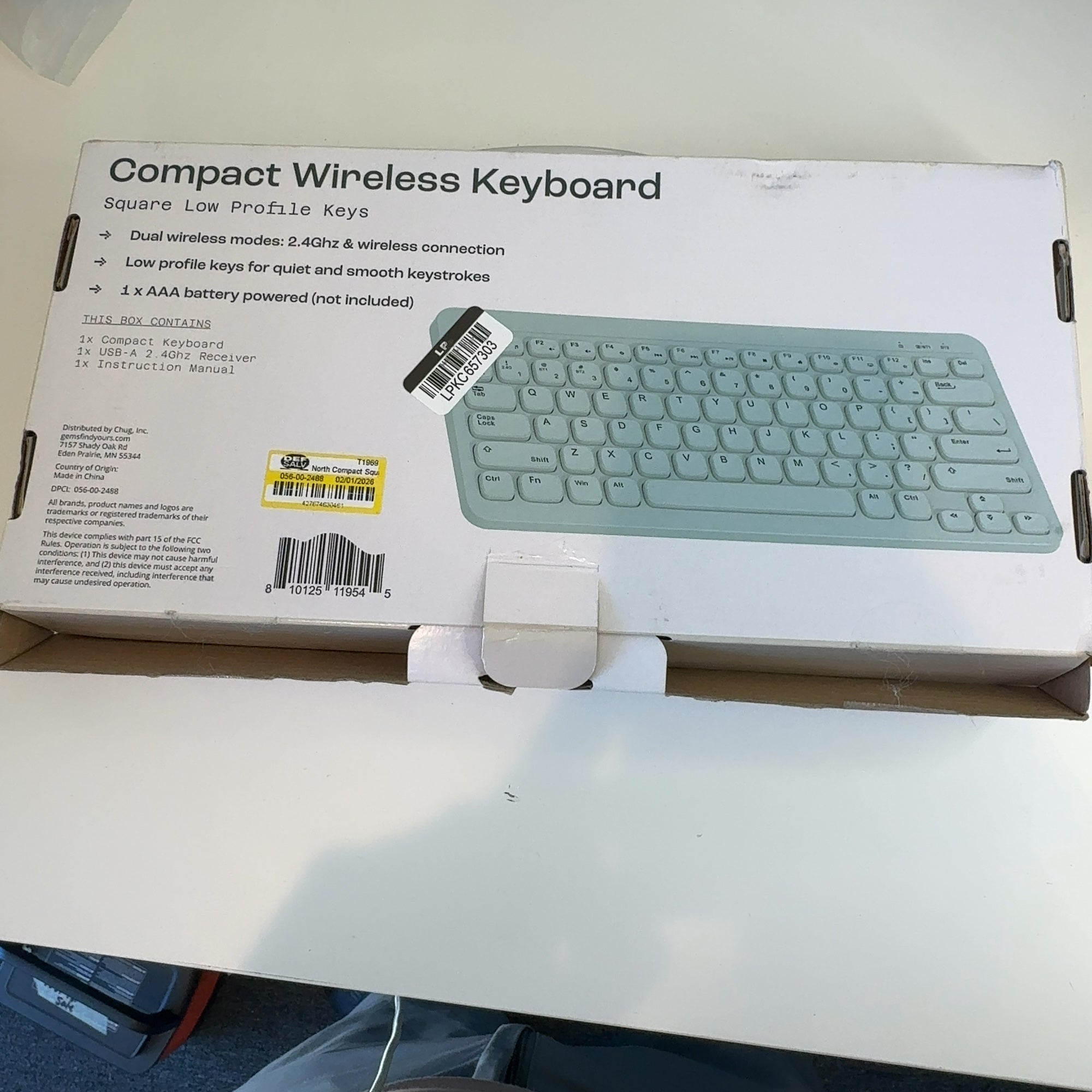 North Compact Square Key Wireless Keyboard - Sky Blue: Membrane Switch, Compact 60% Layout