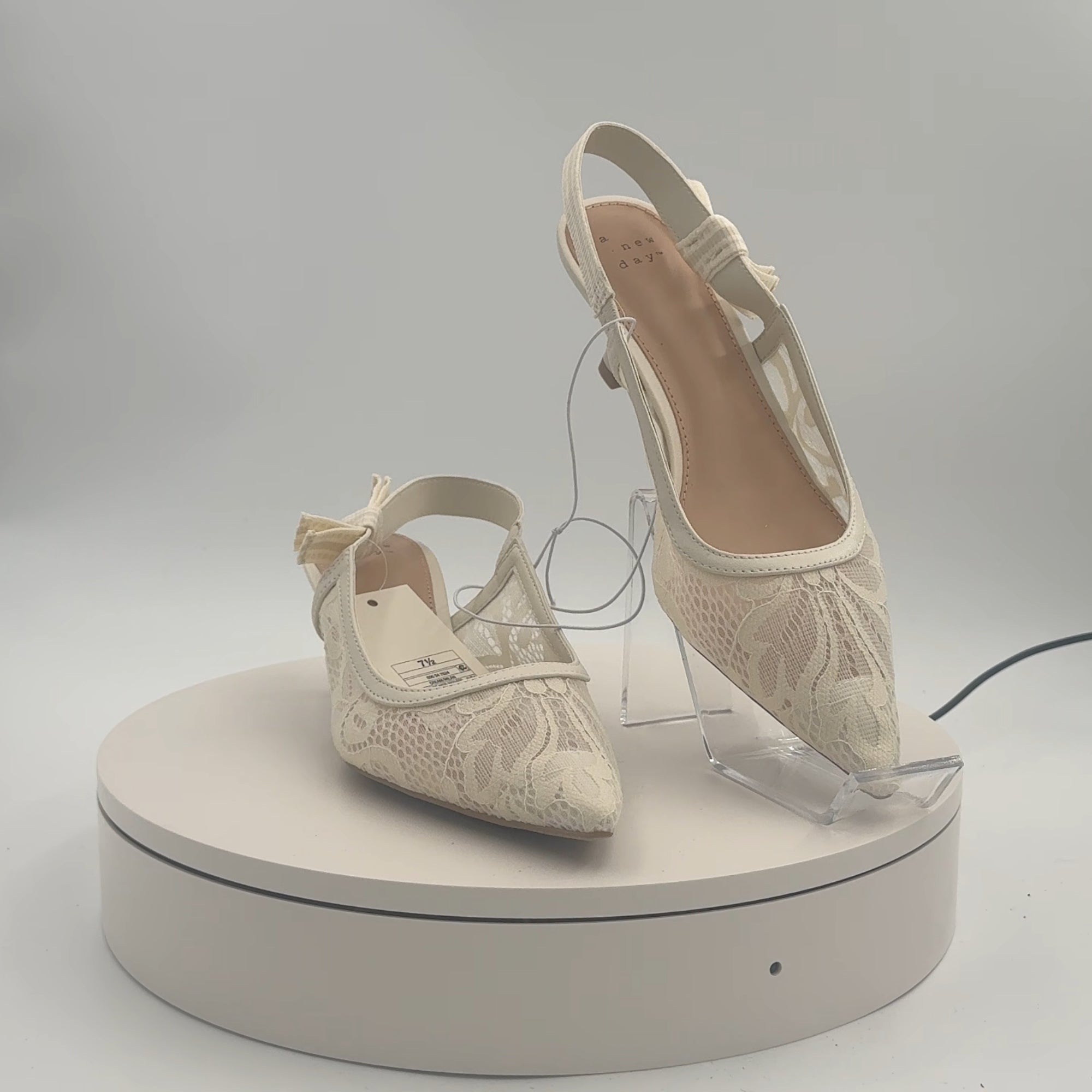 Women's Milan Slingback Pumps - A New Day Cream 7.5