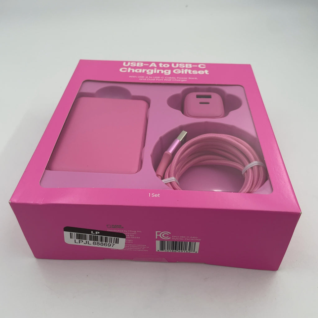 Gems Usb-A To Usb-C Charging Gift Set With 5000Mmah Power Bank, Cable, And Wall Charger - Soft Pink (Please Be Advised That Sets May Be Missing Pieces Or Otherwise Incomplete.)