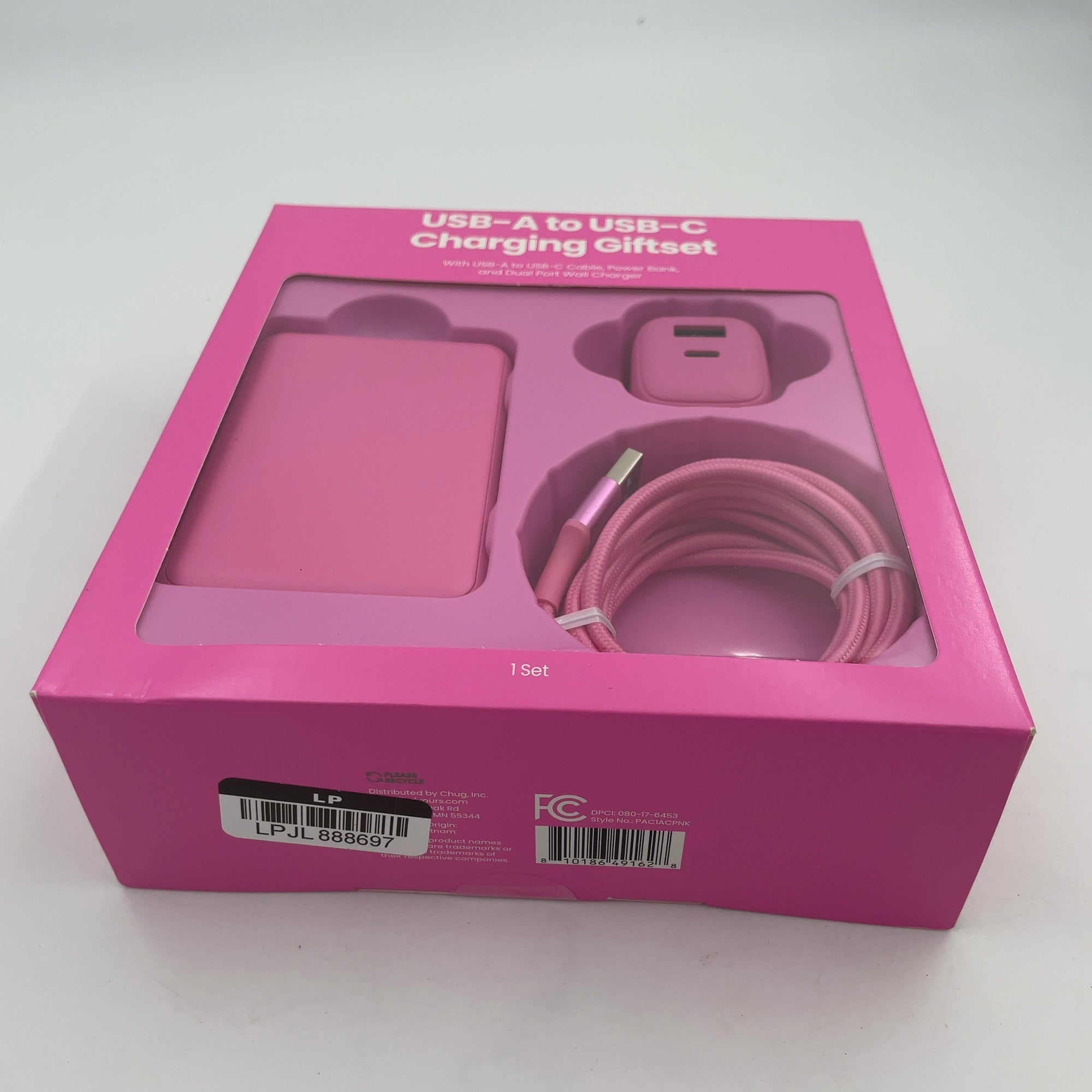 Gems Usb-A To Usb-C Charging Gift Set With 5000Mmah Power Bank, Cable, And Wall Charger - Soft Pink (Please Be Advised That Sets May Be Missing Pieces Or Otherwise Incomplete.)