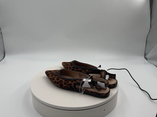 Women's London Sling Back Flats - A New Day Brown 6: Slip-On Tuxedo Style, Cushioned Insole, Pointed Toe, Textured Outsole