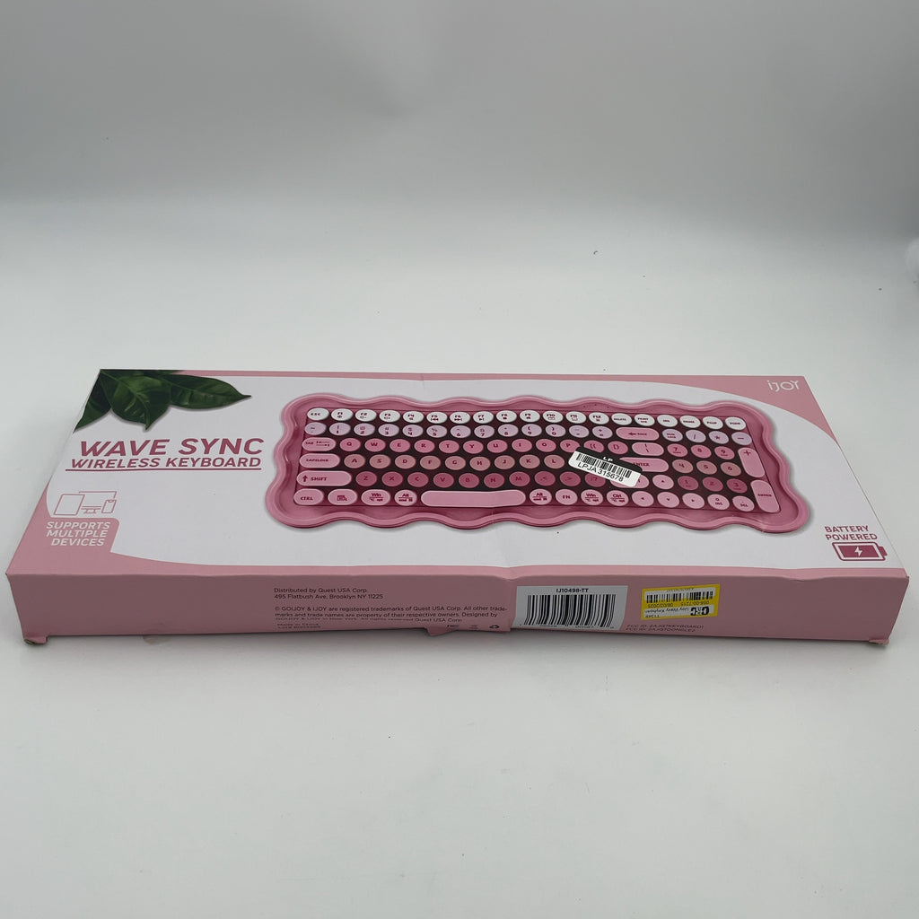 Ijoy Wireless Wavy Keyboard - Pink: Slim Design, Abs Material, Computer Accessories