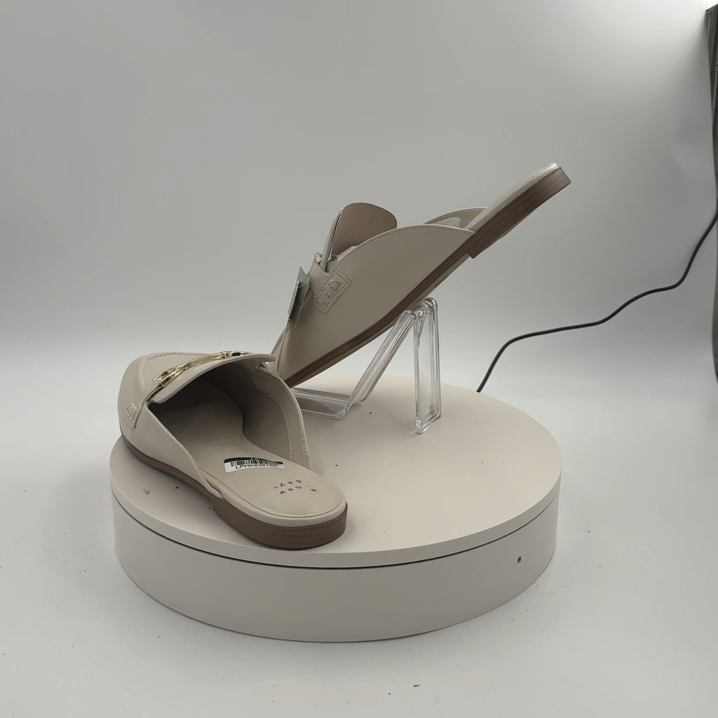 Women's Sandy Mule Flats With Memory Foam Insole - A New Day Off-White 11: Slip-On Pointed Toe