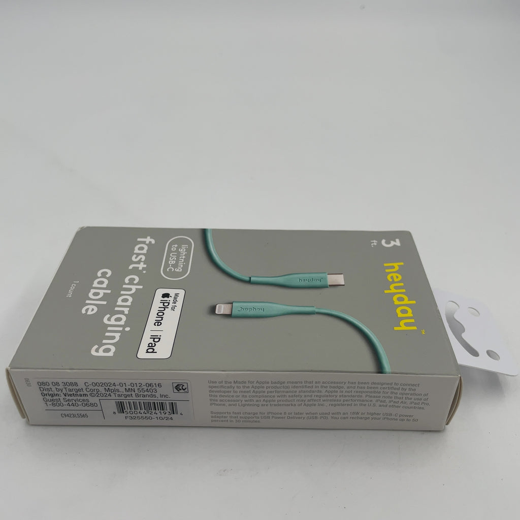 3' Usb-C To Usb-C Cable - Heyday White: Male-To-Male Connection, Usb Type-C Cables, 0.1 Lb
