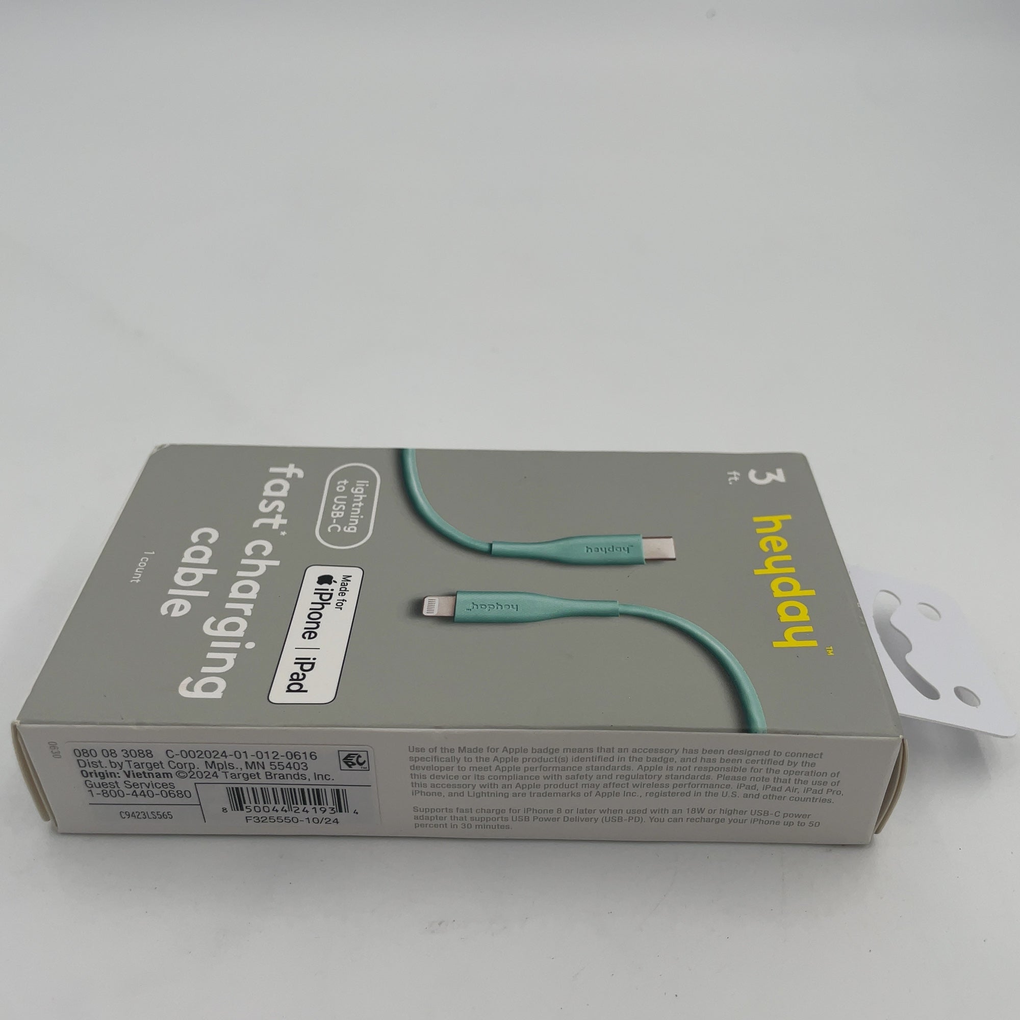 3' Usb-C To Usb-C Cable - Heyday White: Male-To-Male Connection, Usb Type-C Cables, 0.1 Lb