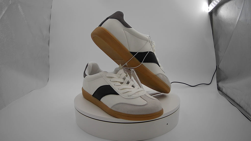 Women's Spencer Fashion Sneakers with Memory Foam Insole - Universal Thread 11 White: Lace-Up, Low Top, Textured Outsole