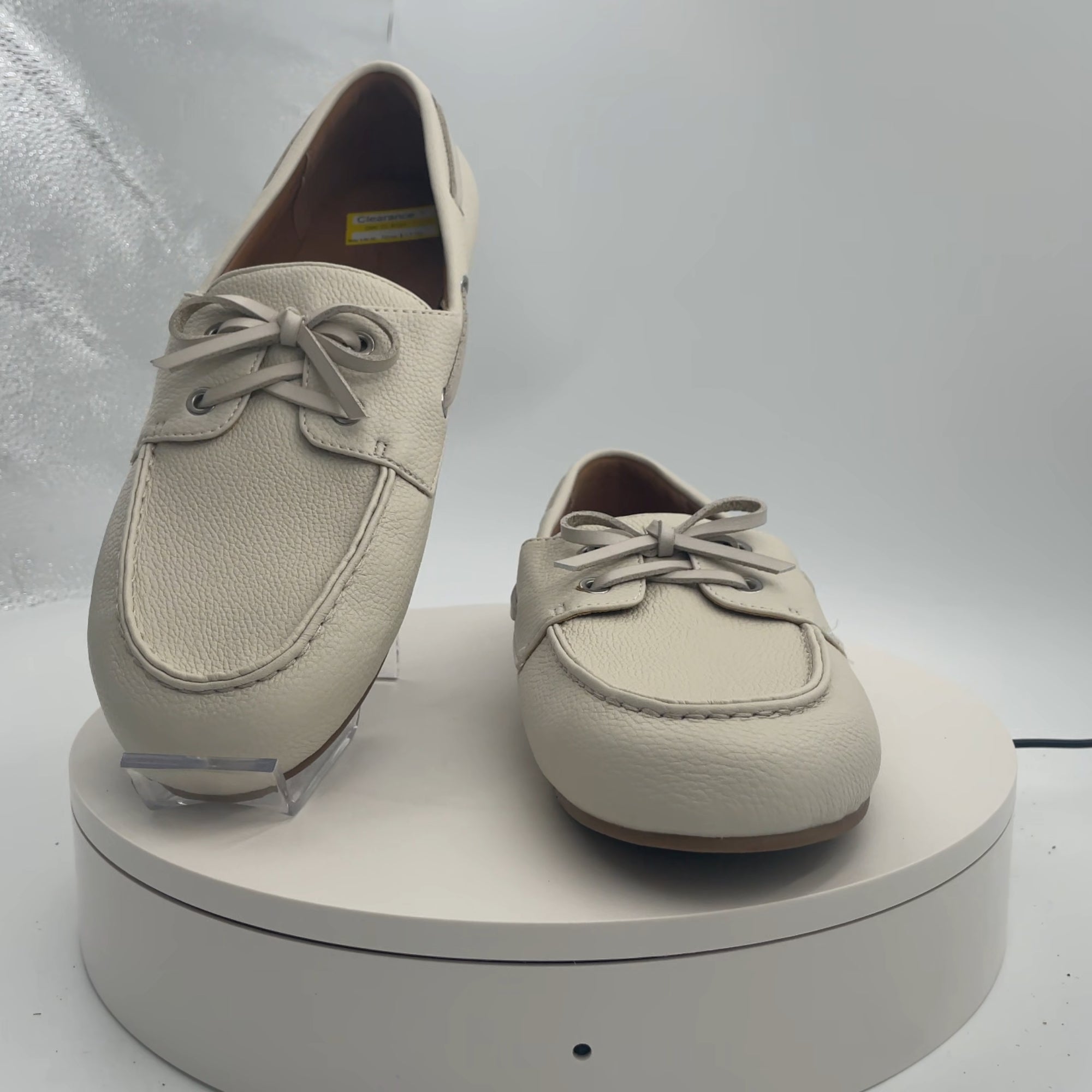Women's Midge Boat Shoe Flats With Memory Foam Insole - Universal Thread Off-White 11: Pull-On, Contoured Footbed