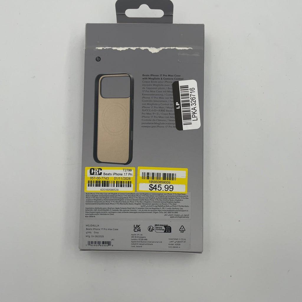 Beats iPhone 17 Pro Max Case with MagSafe and Camera Control — Granite Gray