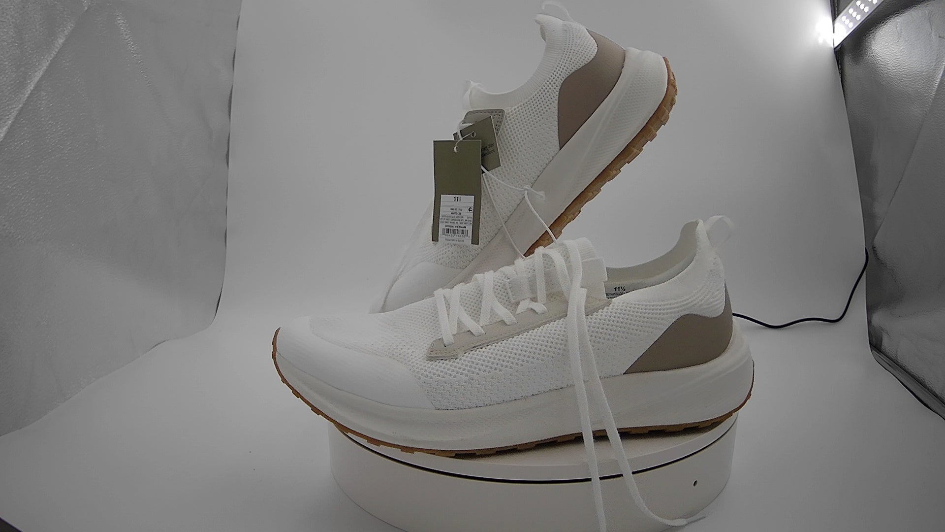 Men's Lee Knit Sneakers with Memory Foam Insole - Goodfellow & Co White 11.5: Cushioned Footbed, Mesh Upper