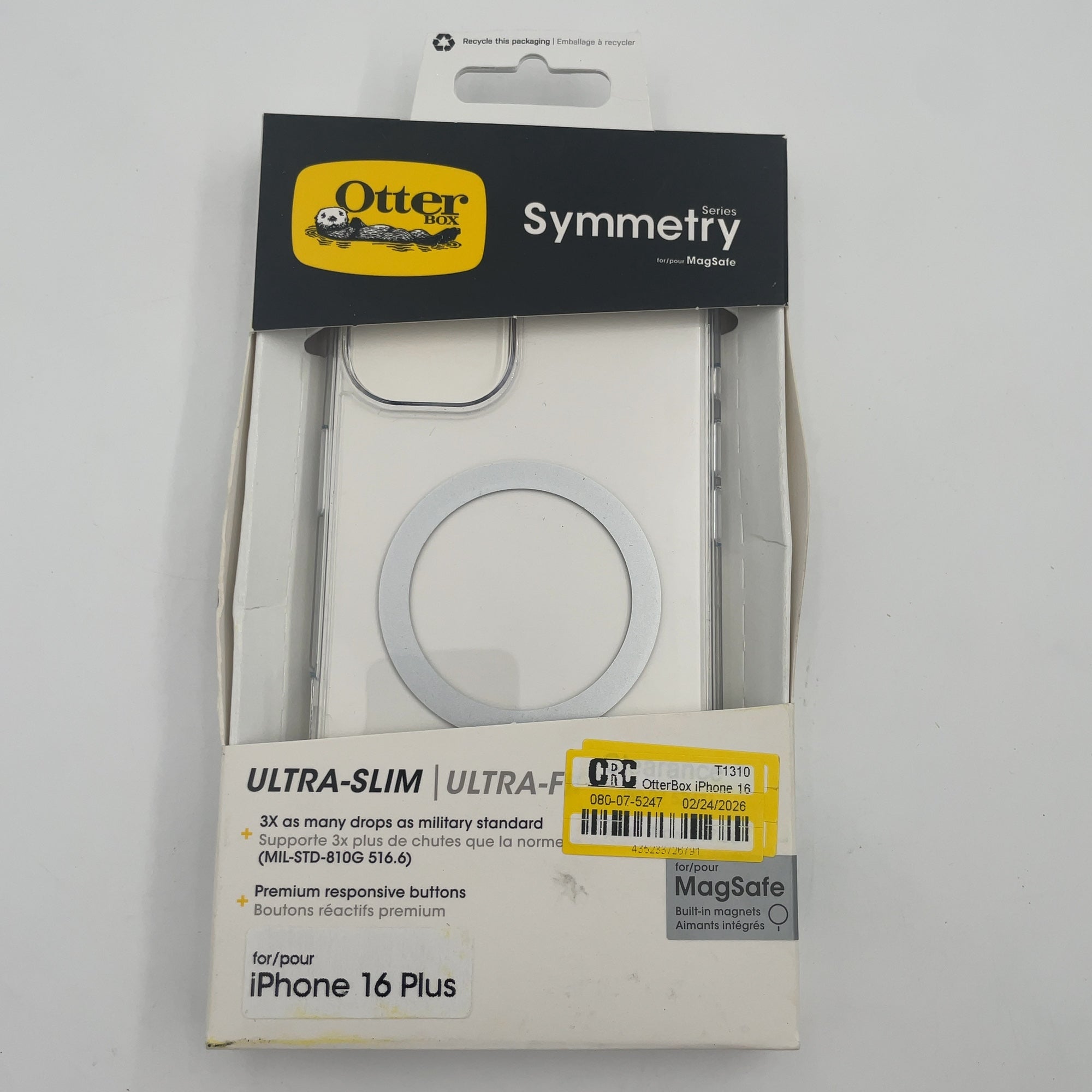 Otterbox Iphone 16 Plus Symmetry Series Case With Magsafe - Clear: Plastic Solid Pattern, Magsafe Compatible