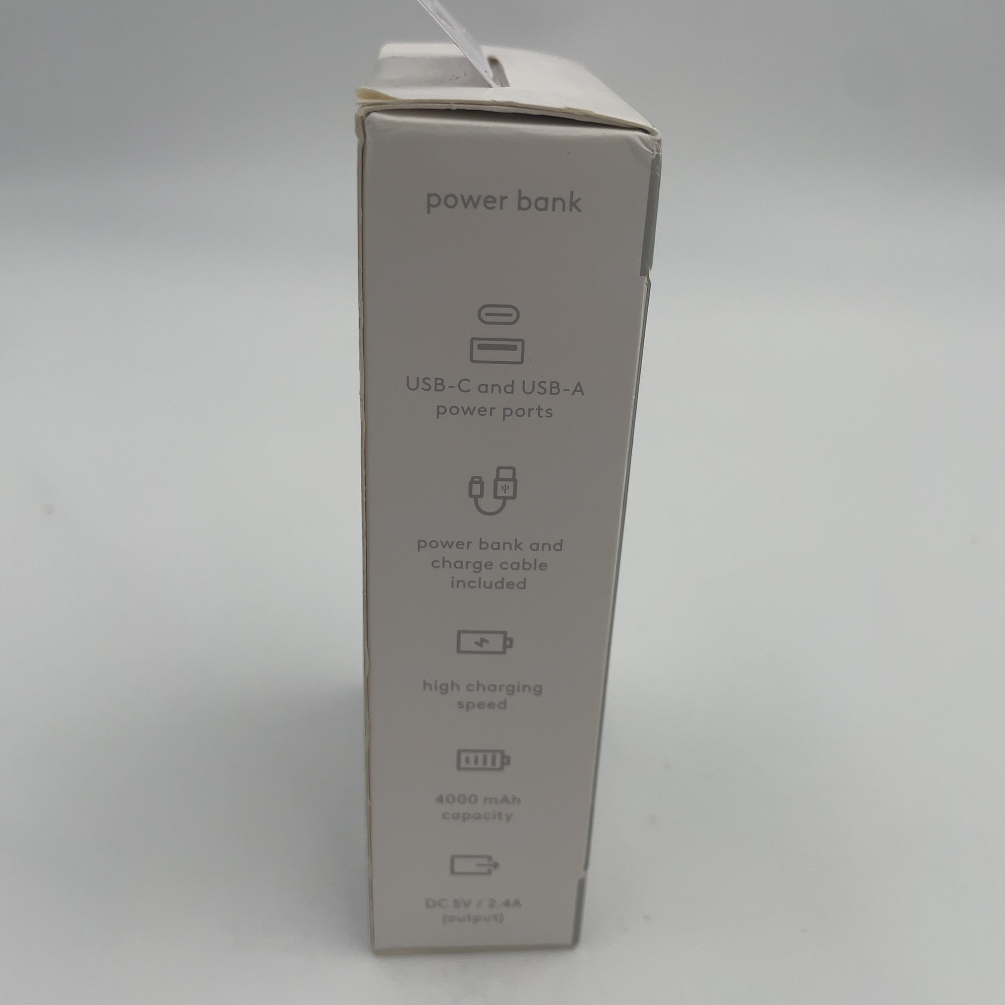 4000Mah Power Bank - Heyday White: Usb & Usb-C Compatible, 10.5W Output